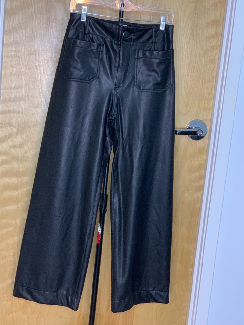 Maeve Black Faux Leather Full Length Collette